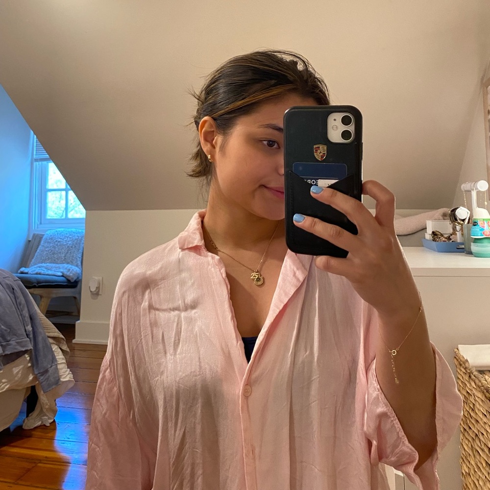 Zara pink silk over shirt